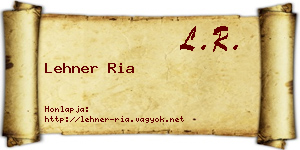 Lehner Ria névjegykártya